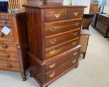 Cherry 7 Drawer Dresser with Gold Hardware