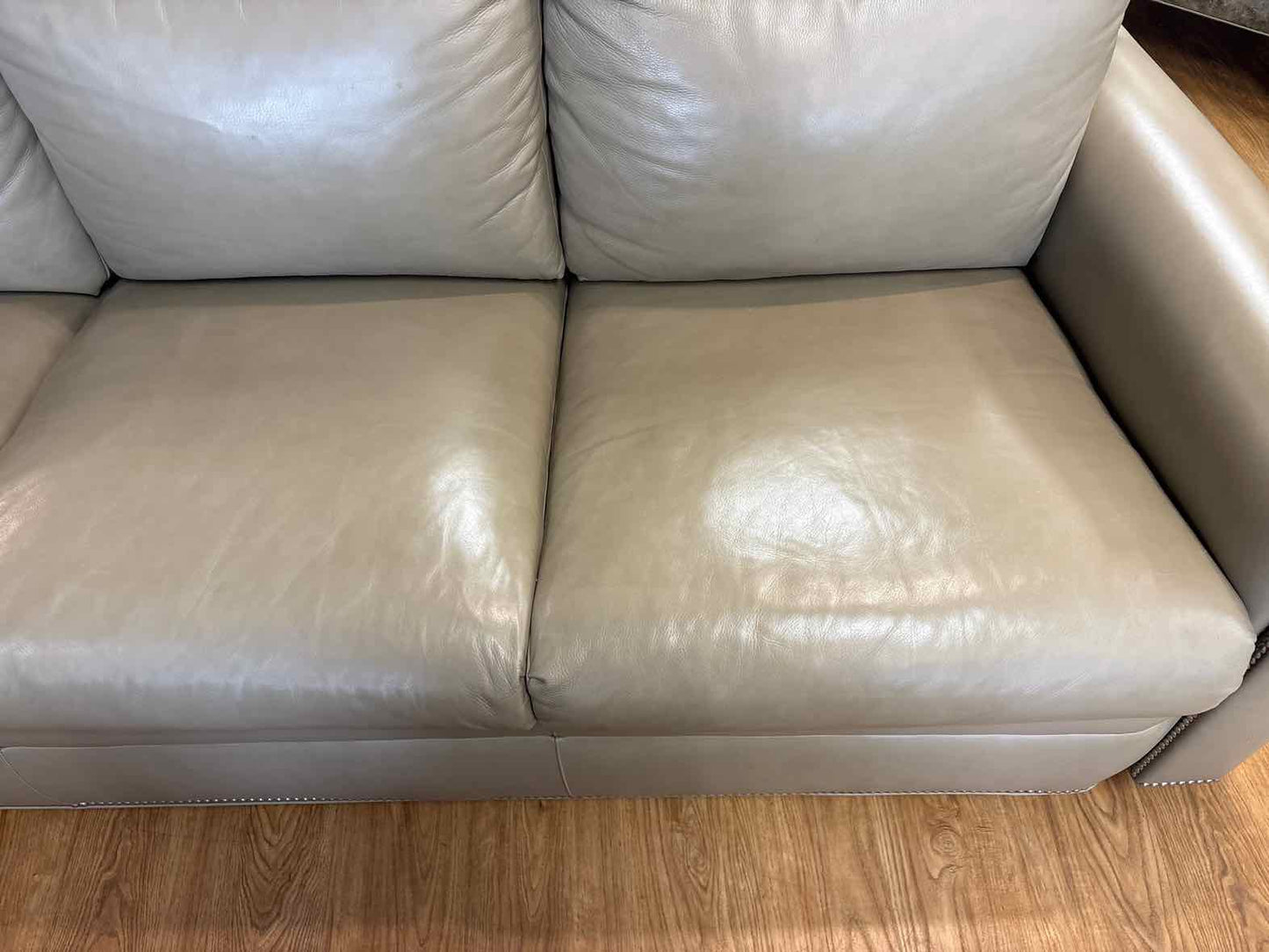 Hancock and Moore 3-Seat Leather Sofa in Putty