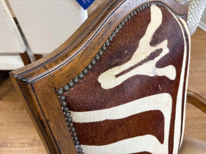 Pair of Carved Wood Zebra Armchairs