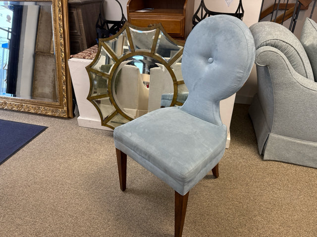 Balloon Back Chair in Tiffany Blue Microsuede