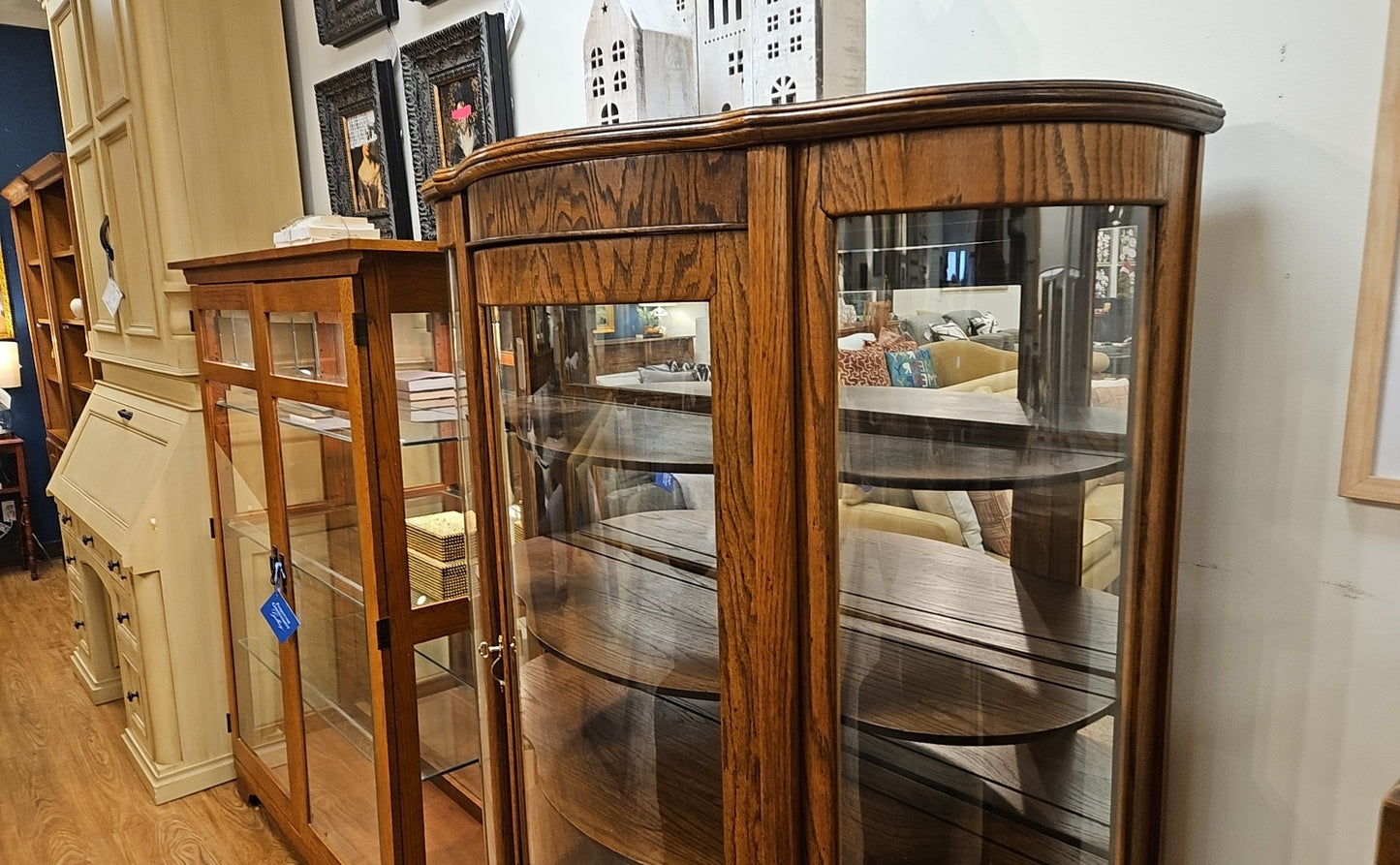 Vintage Oak Curio Cabinet