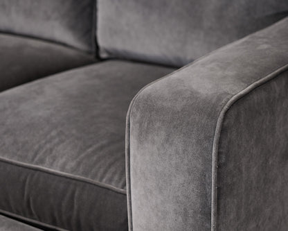 Bassett Two-Piece Velvet Sectional