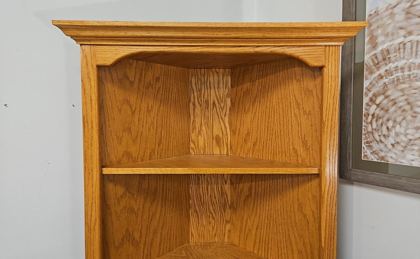 Oak Corner Bookcase