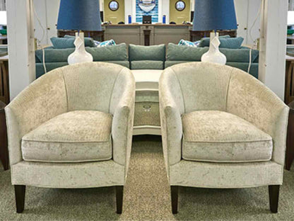 Pair of Boston Interiors 'Charlize' Barrel Chairs in Giraffe Print
