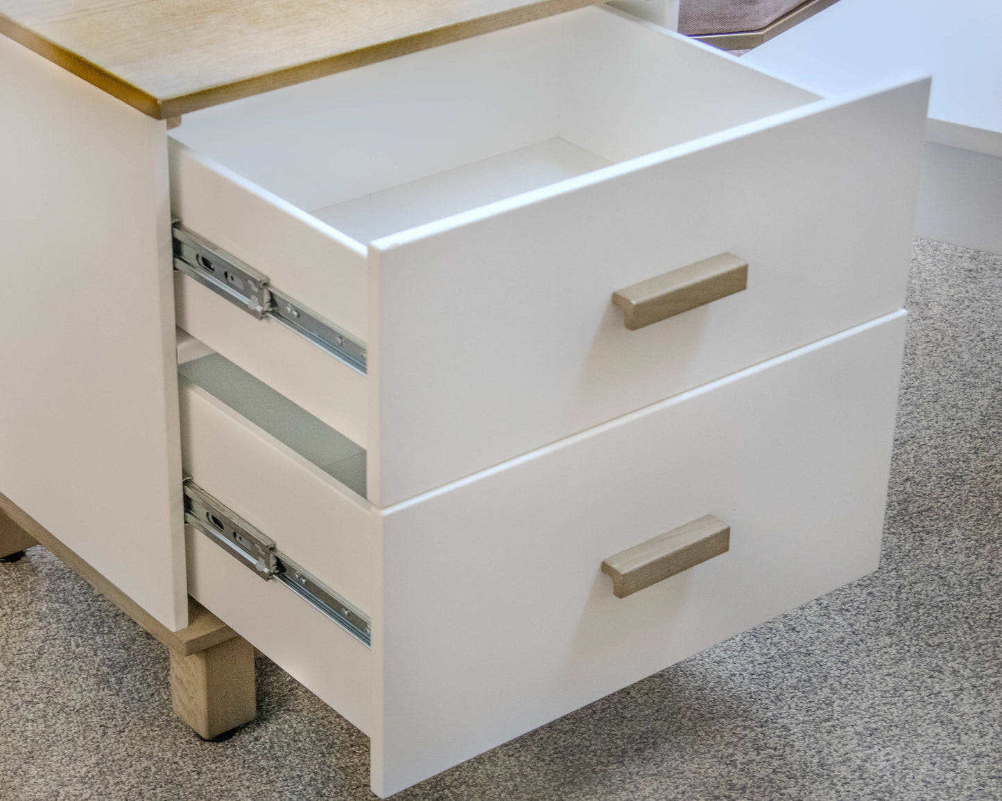 Land of Nod 2-Drawer Nightstand in White and Grey