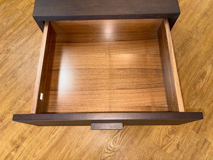 Dark Finish Wood Rolling File Cabinet