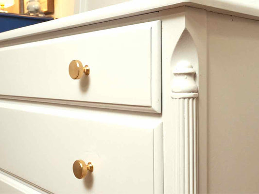 Solid Mahogany Dresser with Arctic White Finish & 4 Drawers