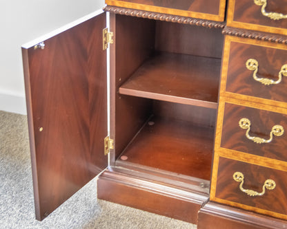 Councill Craftsman Burled Mahogany Breakfront W/ Satinwood Border