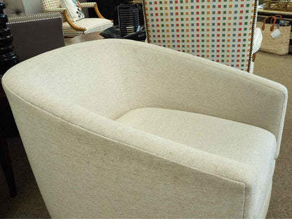 Room & Board  Oatmeal Upholstered Swivel Chair