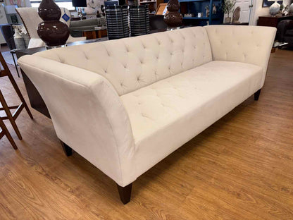 Cream Tufted Wingback Sofa