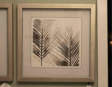 "Natural Elements IV'  Palm Frond Print Double Matted In Silver Frame