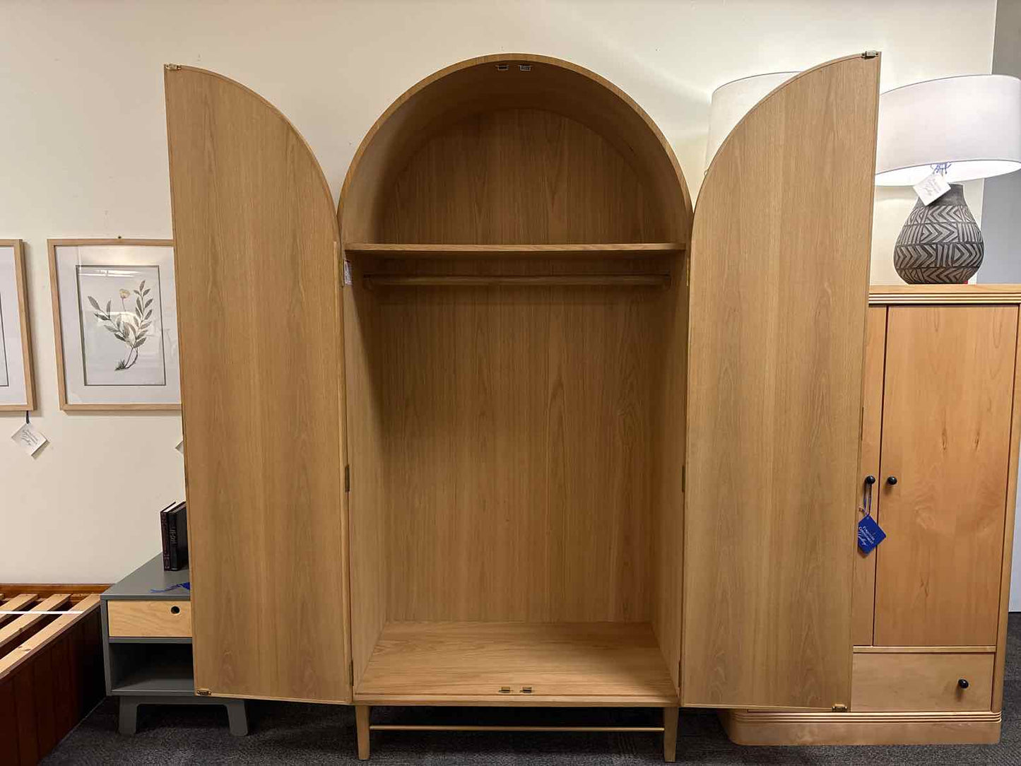 Anthropologie 'Wallace' Cane & Oak Armoire