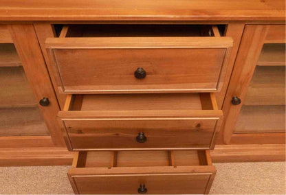Universal Cherry 4-Piece Media Furniture Cabinet with Dental Molding Trim