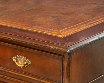 9 Drawer English Style Desk in Mahogany