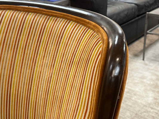 Pair of Striped Bergere Chairs