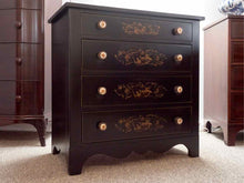 Hitchcock  Black 4 Drawer Chest with Gold Stenciling