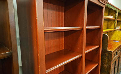Brick Red Arched Top Double Bookcase
