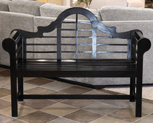 Black Rolled Arm Wooden Bench