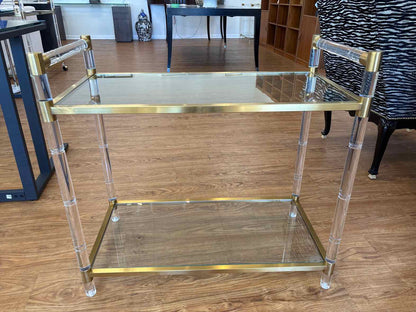 Acrylic and Brass Bar Cart