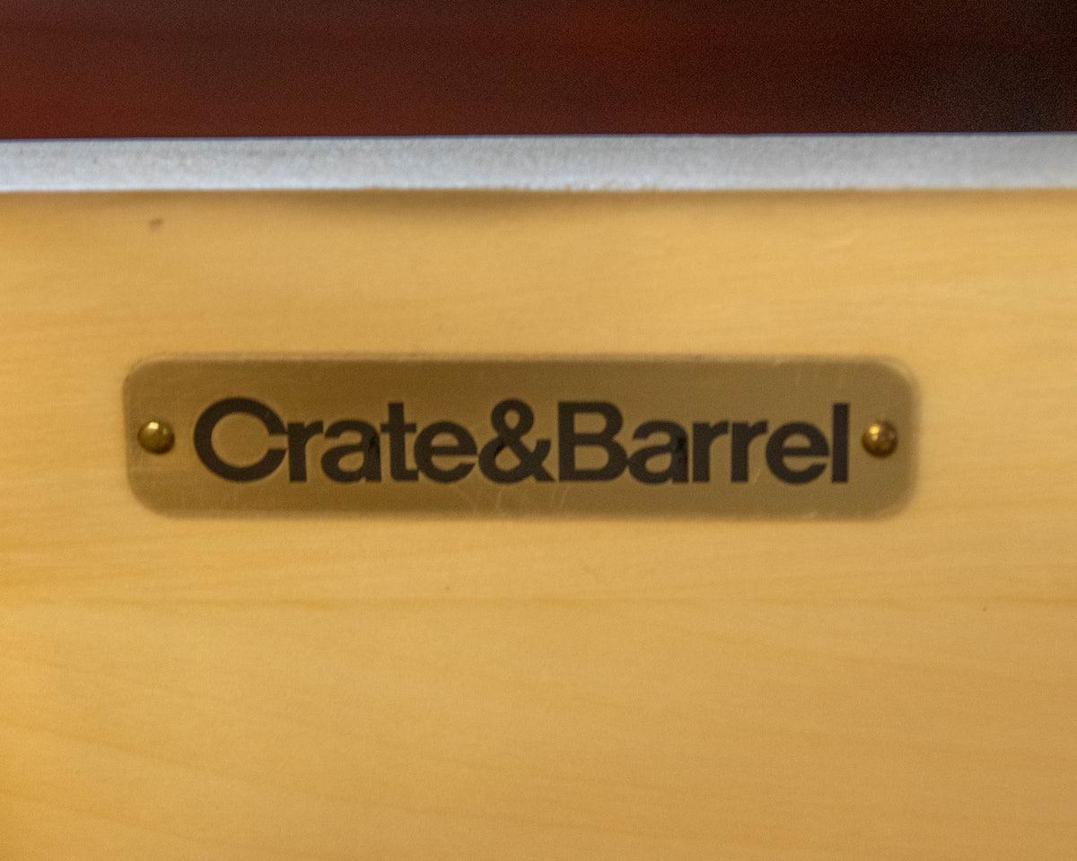 Crate & Barrel Six Drawer Dresser In Cocoa Finish W/ Bronze Knobs