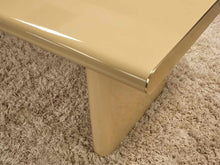 Roche Bobois  Contemporary Beige Expandable  Dining Table with Chrome Edge