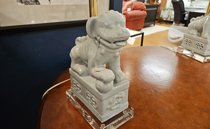 Porcelain Palladian Blue Foo Dog Lamp