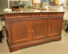 Louis Philippe 3-Door Server in Dark Cherry Finish