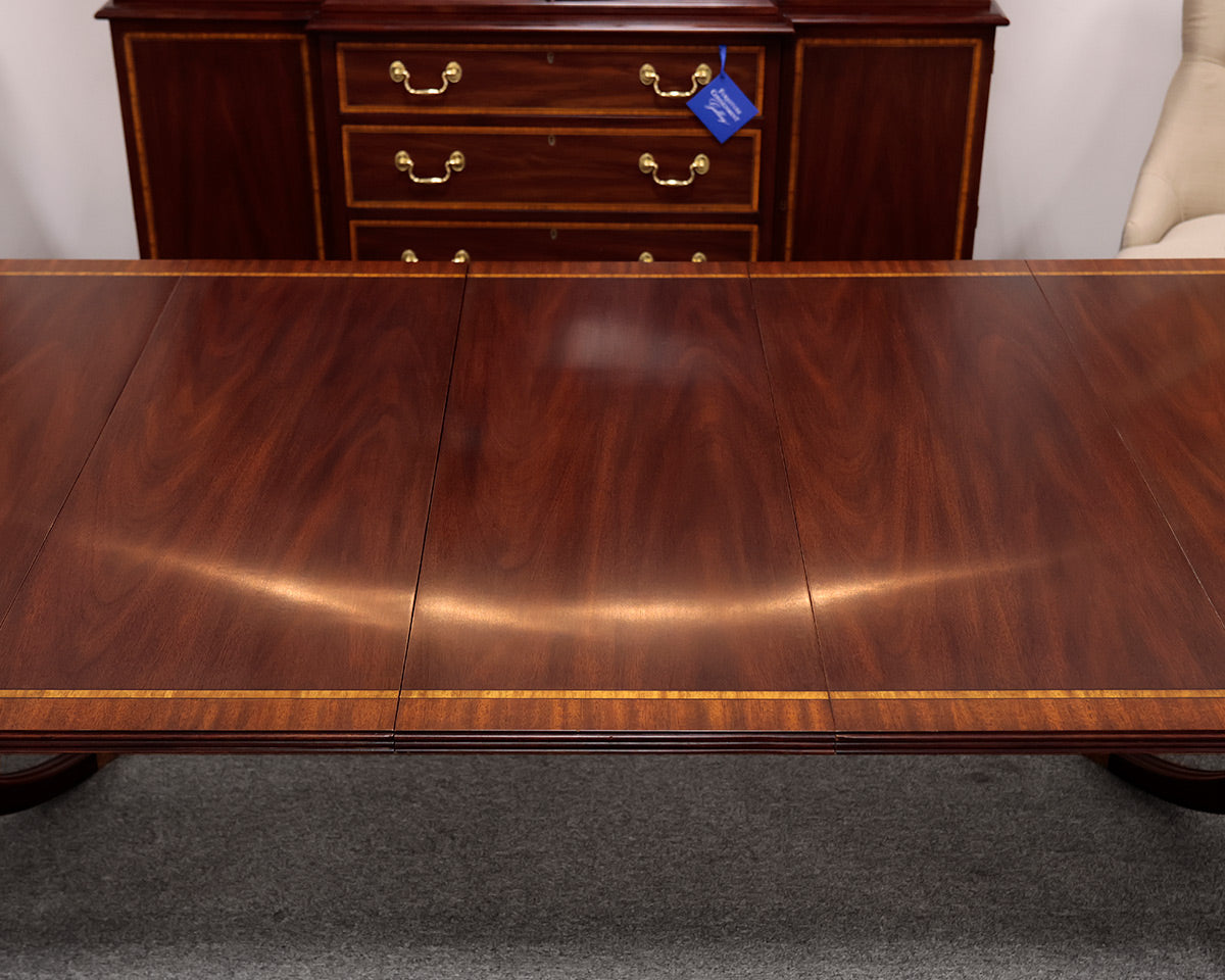 Henkel Harris Double Pedestal Inlaid Dining Table