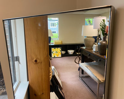 Brushed Chrome Leaning Mirror