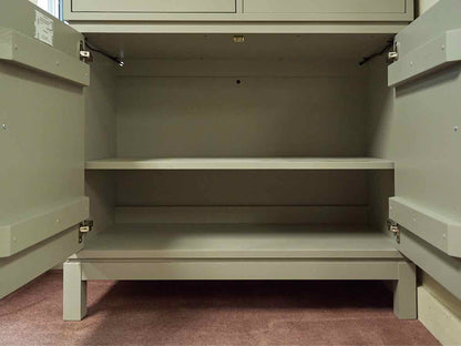 Gat Creek Tomlin Glass Cabinet in Hand-Glazed Light Rain Finish