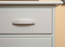Solid Maple 5 Drawer With Wooden Knobs In Fog Blue Finish Chest