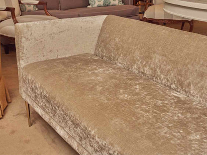 Performance Velvet Silver Gray Tight Back Chrome Legs Sofa