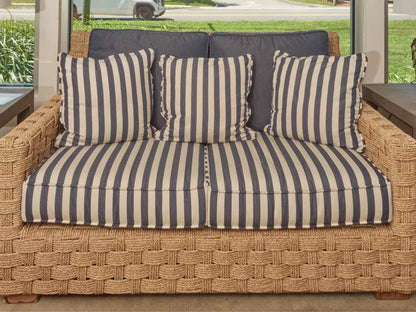 Kingsley Bate 'St Barts' Weave Settee Pair of Lounge Chairs & Ottoman