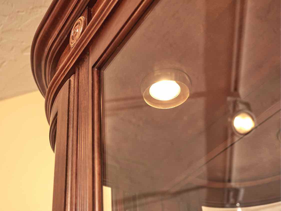 Pulaski Cherry Curved Glass 2 Door 5 Glass Shelf  Display Cabinet