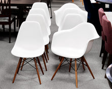 Set of 8 Eames Plastic Molded Dining Room Chairs