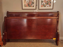 Cherry Sleigh Queen Bed with Wood Rails