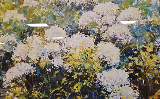 'Late Summer Field' Landscape in Champagne Frame