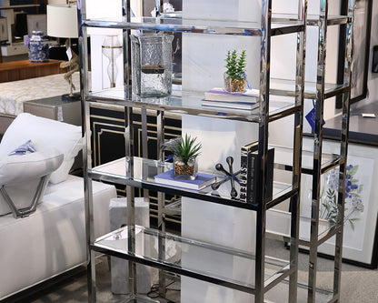 Chrome and Glass Bookcase