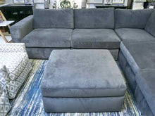 Bernhardt 6 Piece Charcoal Grey Micro Fiber Sectional with Ottoman