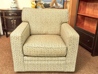 Pair of Boston Interiors Swivel Chairs with Ottomans