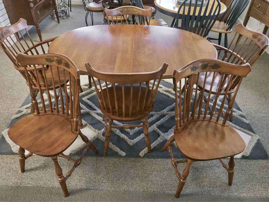 Hitchcock Maple Oval Table & 6 Chair Set