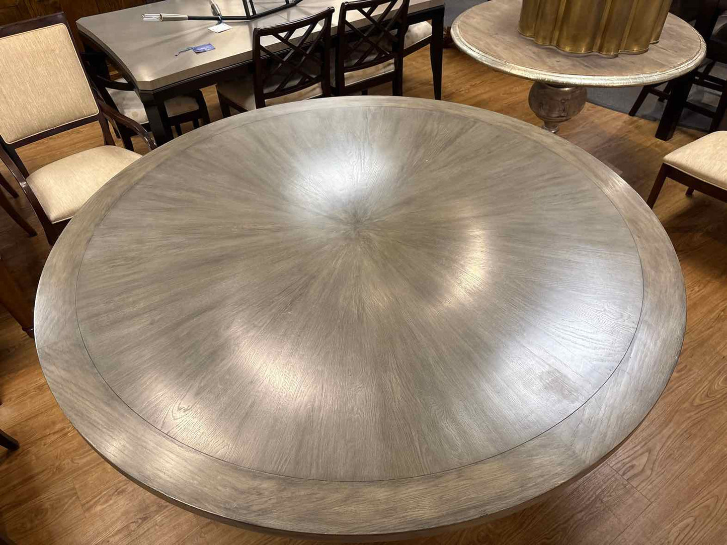 Rustic Round Inlaid Dining Table