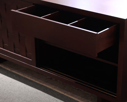 Crate & Barrel Sliding Door Sideboard / Media Cabinet in Espresso Finish