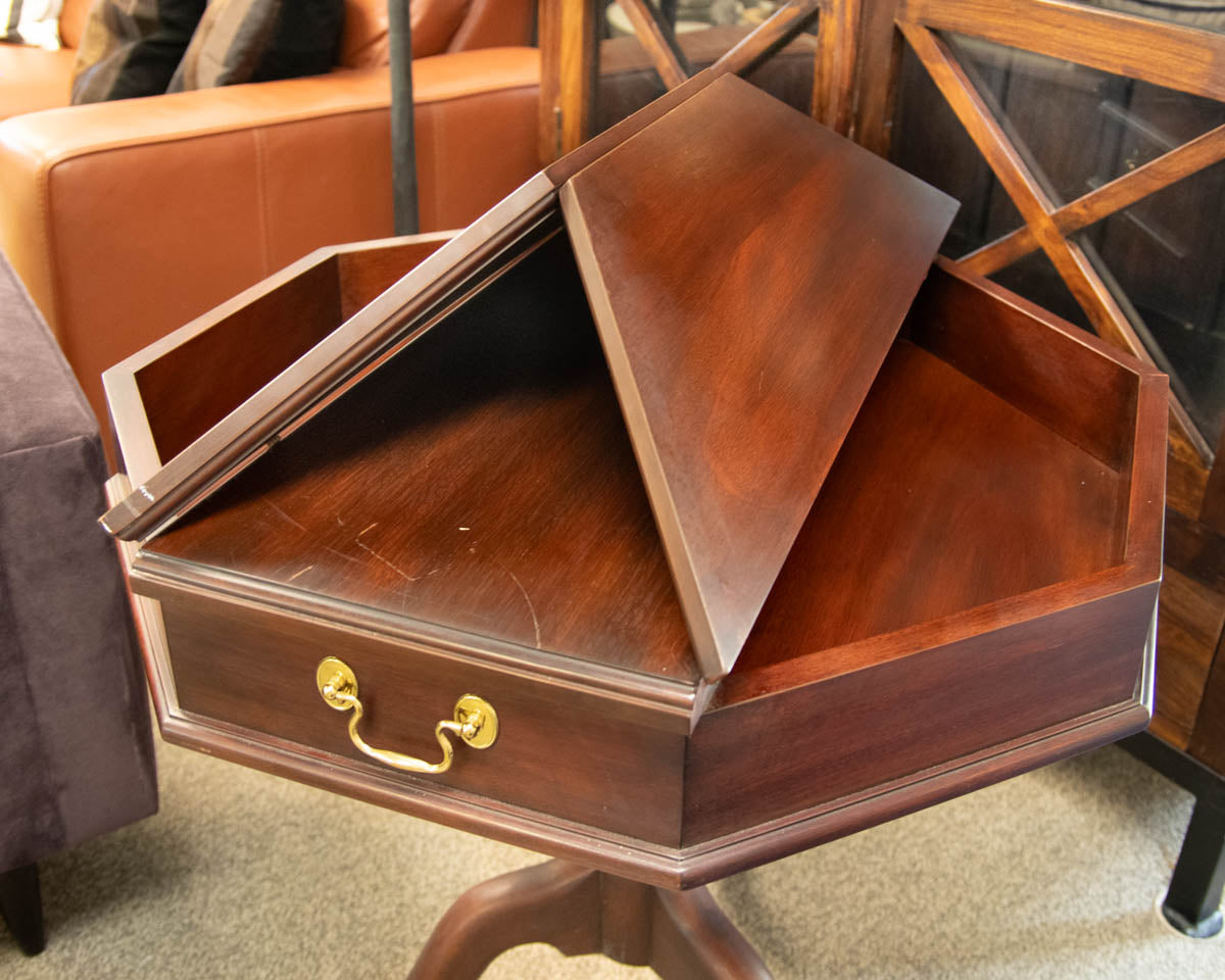 Henkel Harris Octagonal Side Table on Pedestal Base