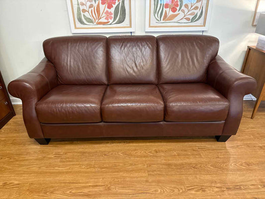 Chateau D'ax Chocolate Leather Sofa