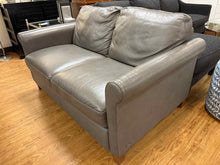 Natuzzi Grey Leather Loveseat