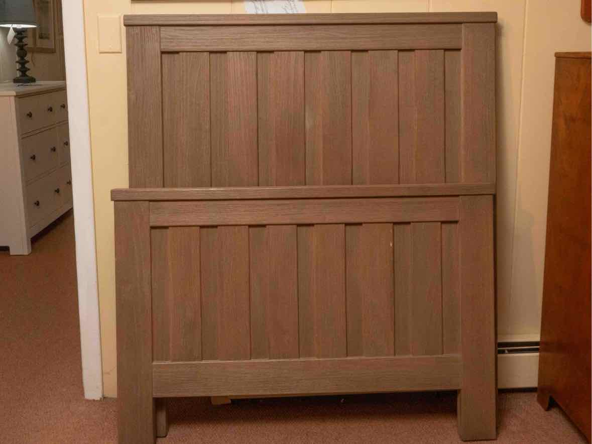 Restoration Hardware Putty Finish Panel Twin Bed Includes Siderails & Slat Roll