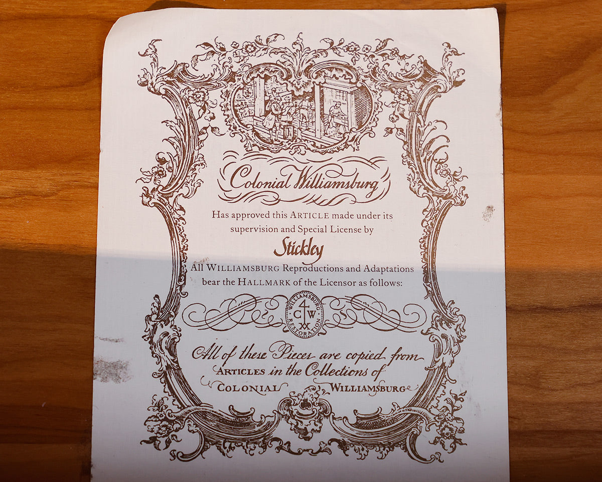 Stickley 4-Drawer Mahogany Colonial Williamsburg Accent Chest