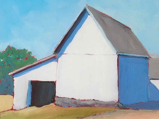 "Homestead Barn II A" Matted Print in Distressed Dark Wood Frame