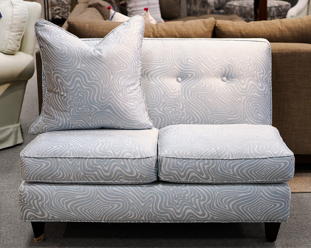 Boston Interiors Custom Blue and White Settee